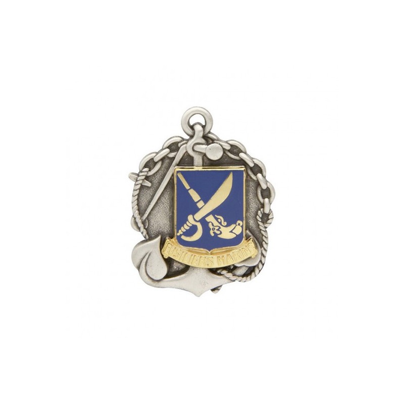 Insigne de béret argenté Fusilier Marin