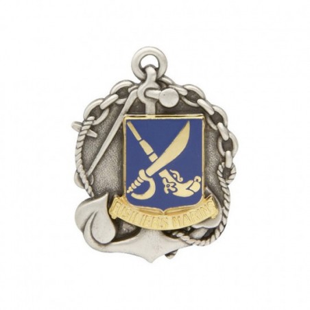 Insigne de béret argenté Fusilier Marin