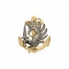 Insigne de béret argenté/doré Troupes Aéroportées de Marine