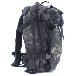 SAC A DOS ASSAULT PACK SYSTEME MOLLE DECOUPE LASER 27L camo noir