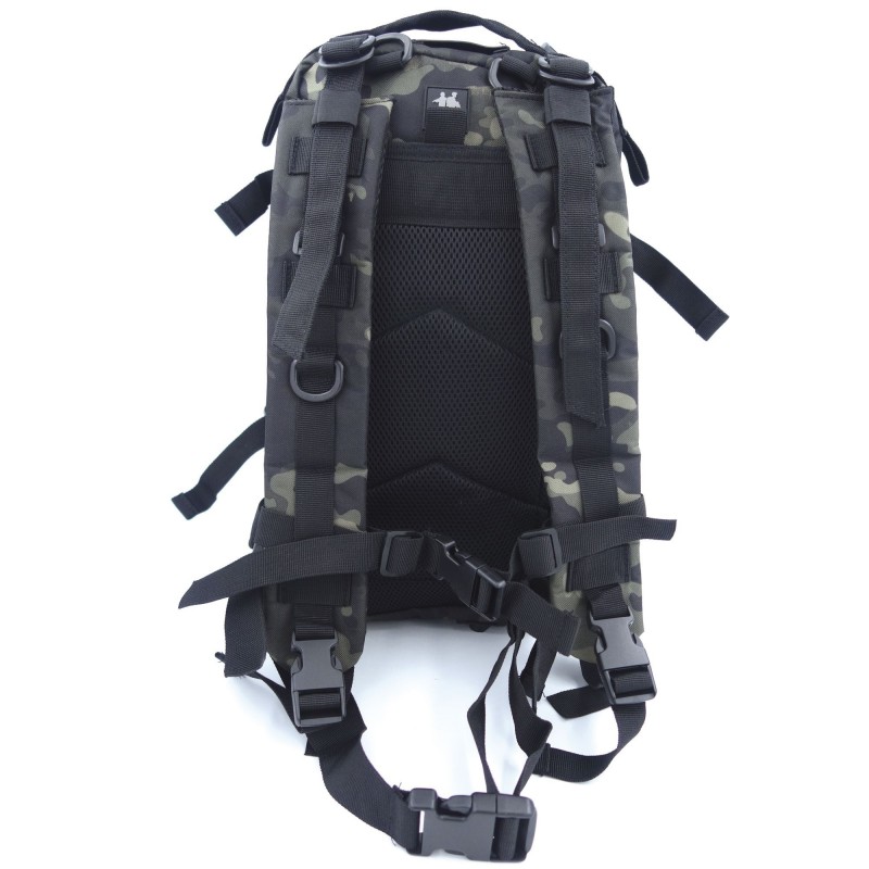 SAC A DOS ASSAULT PACK SYSTEME MOLLE DECOUPE LASER 27L camo noir