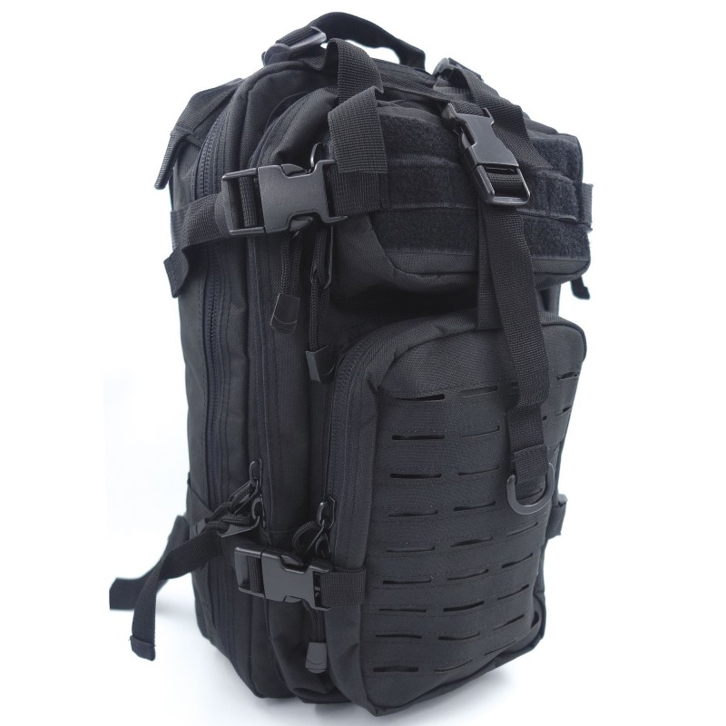 SAC A DOS ASSAULT PACK SYSTEME MOLLE DECOUPE LASER 27L noir