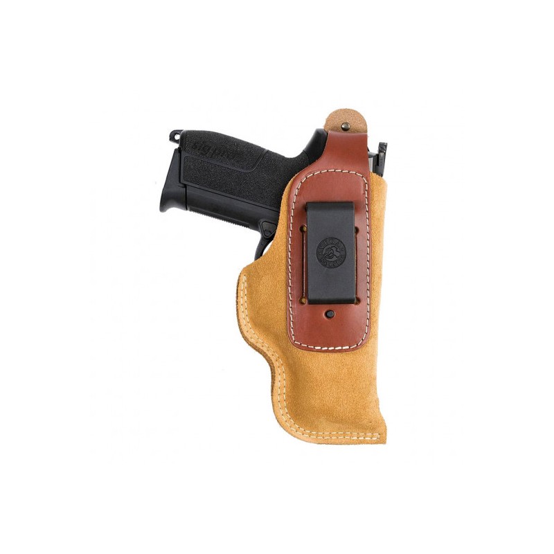 Holster ambidextre inside en cuir souple IA3 tan