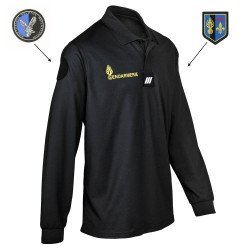 POLO NOIR MANCHES LONGUES GENDARMERIE MOBILE - COOLDRY POLO NOIR MANCHES LONGUES GENDARMERIE MOBILE - COOLDRY