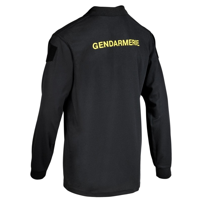 POLO NOIR MANCHES LONGUES GENDARMERIE MOBILE - COOLDRY