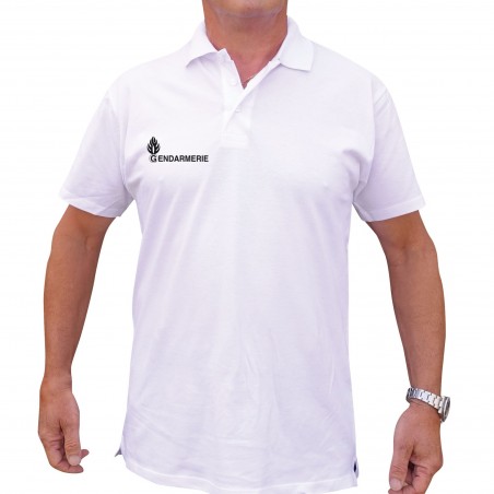 POLO BLANC MC IMPRIME GENDARMERIE