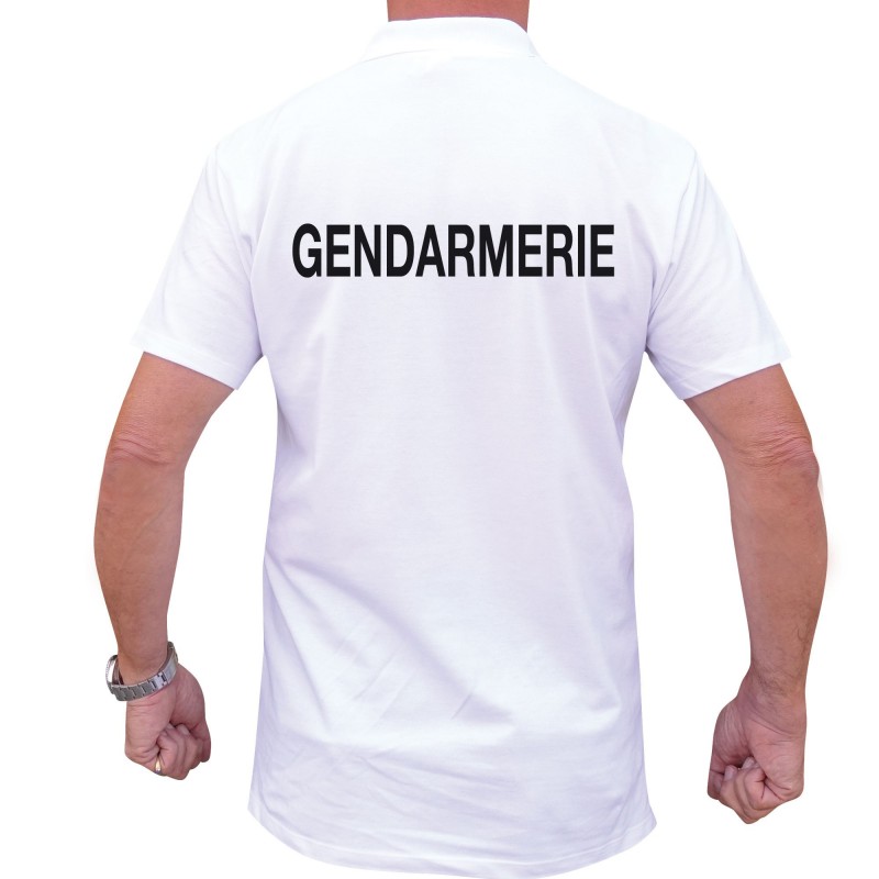 POLO BLANC MC IMPRIME GENDARMERIE