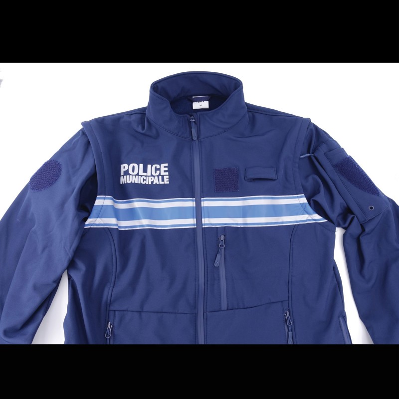 BLOUSON SOFTSHELL POLICE MUNICIPALE 2 EN1 MANCHES AMOVIBLES