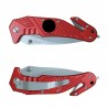 COUTEAU COUPE SANGLE ET BRISE VITRE MANCHE ROUGE
