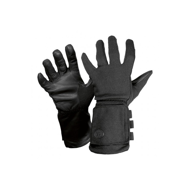 Gants longs à fenêtre en cuir Vega OG39 noir