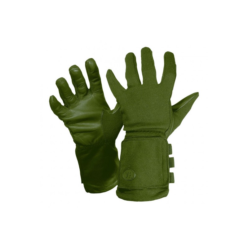 Gants longs à fenêtre en cuir Vega OG39 vert OD