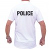 POLO BLANC MANCHES COURTES IMPRIME POLICE