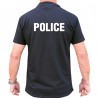 POLO NOIR MANCHES COURTES IMPRIME POLICE