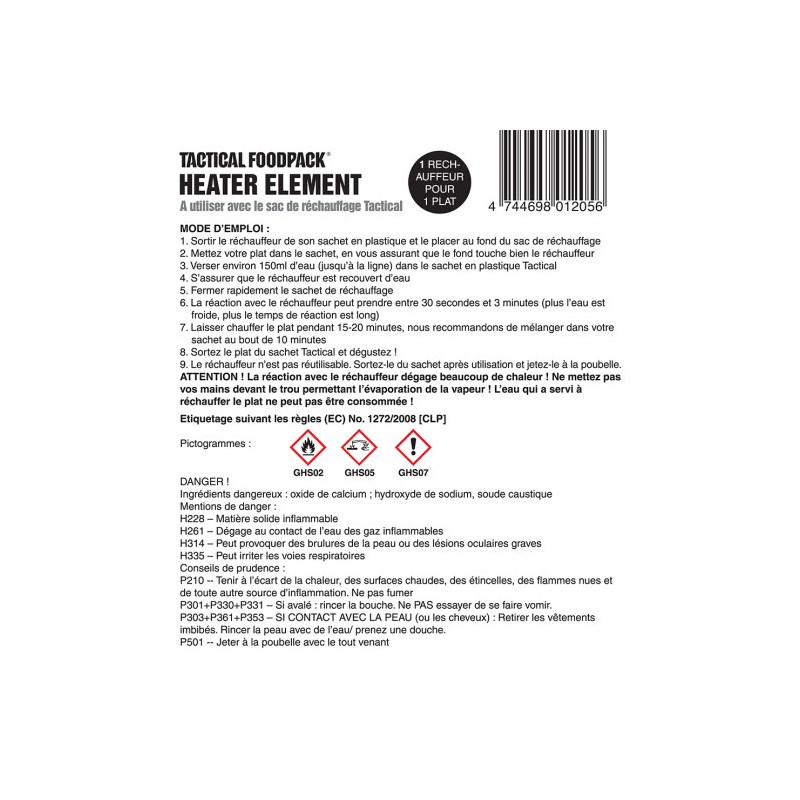 Kit chauffant sans flamme Tactical Ration Bag