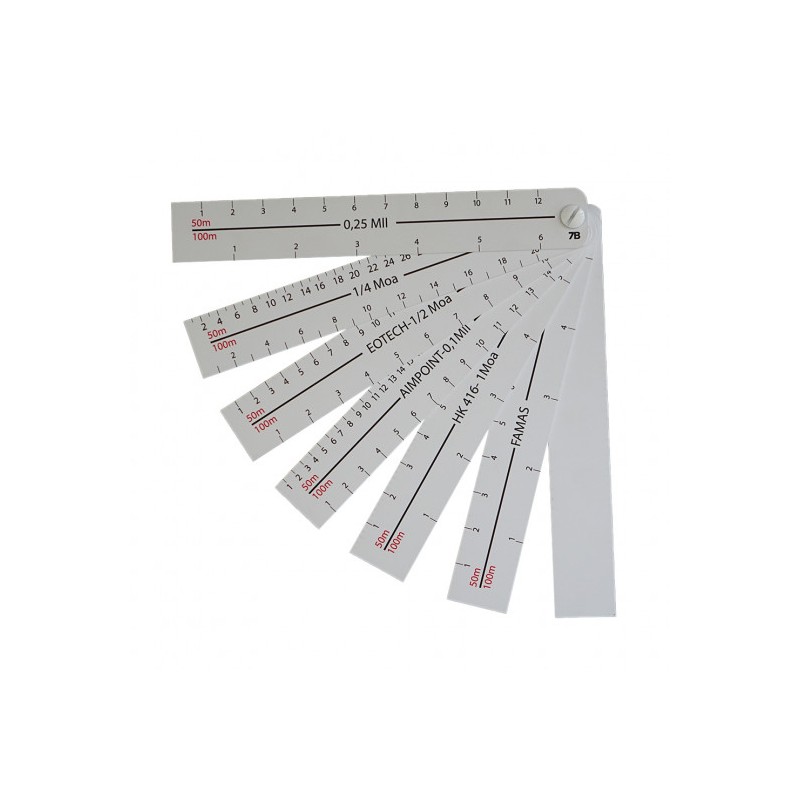 Jeu de réglettes pour réglage de tir