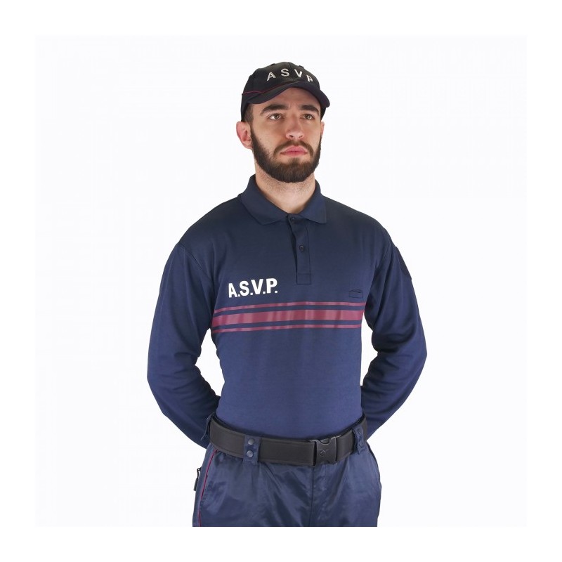 POLO MANCHES LONGUES ASVP MARINE