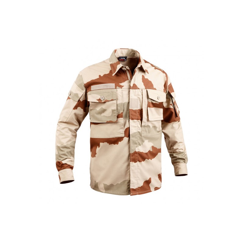 Chemise de combat militaire camo fr/désert