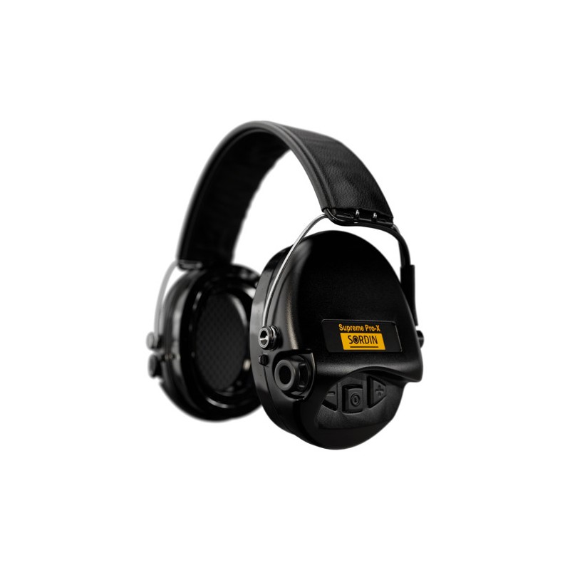 Casque anti-bruit Suprême Pro-X LED noir serre-tête cuir noir