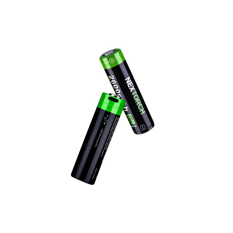 Batterie rechargeable 18650 3.6V 2600 mAh avec port USB type-C