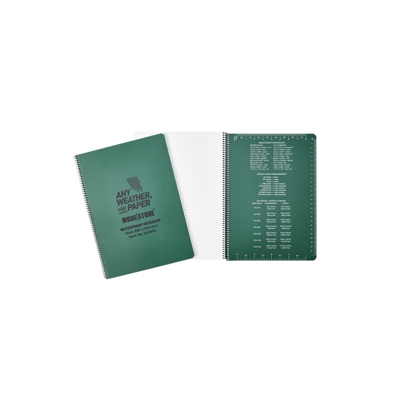 Carnet tout-temps 100 pages 210 x 297 cm vert olive