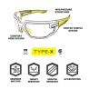 Lunettes de protection balistique Type-X écran incolore