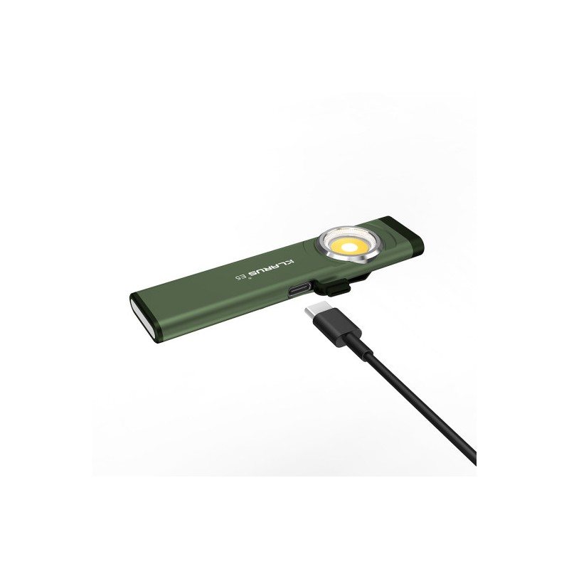 Lampe rechargeable à double source de lumière E5 - 470 lumens - VERTE