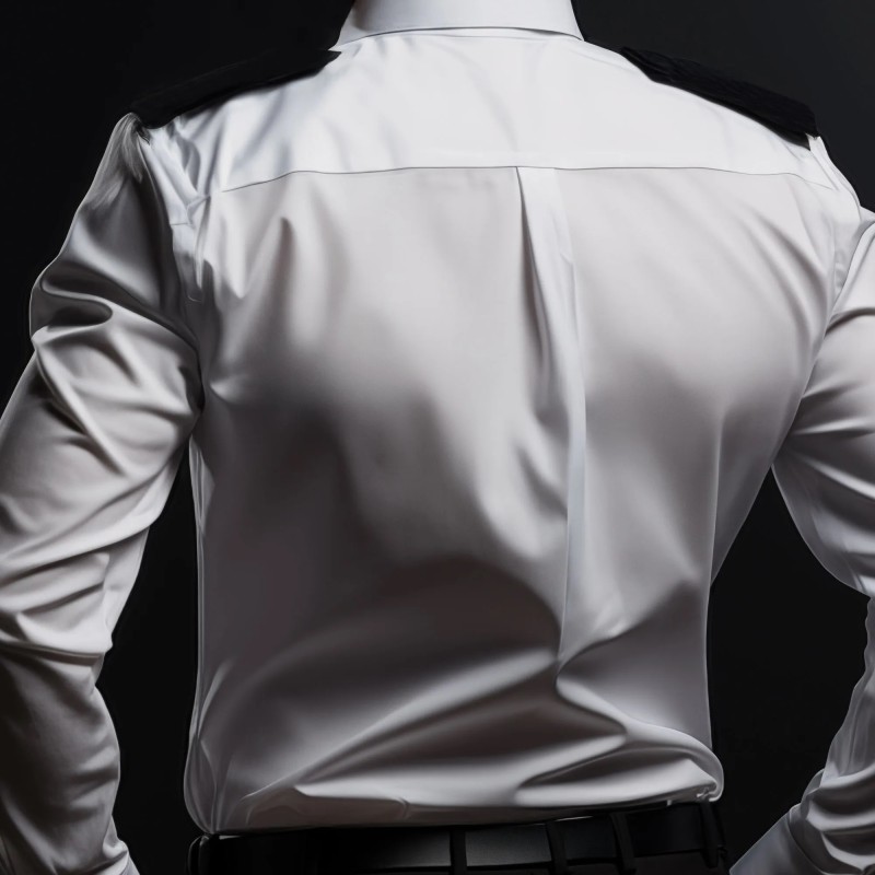 CHEMISE PILOTE BLANCHE MANCHES LONGUES