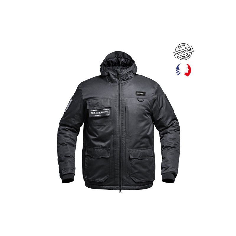 Blouson Hardshell SÉCU-ONE WF 150 flap Sécurité Privée noir