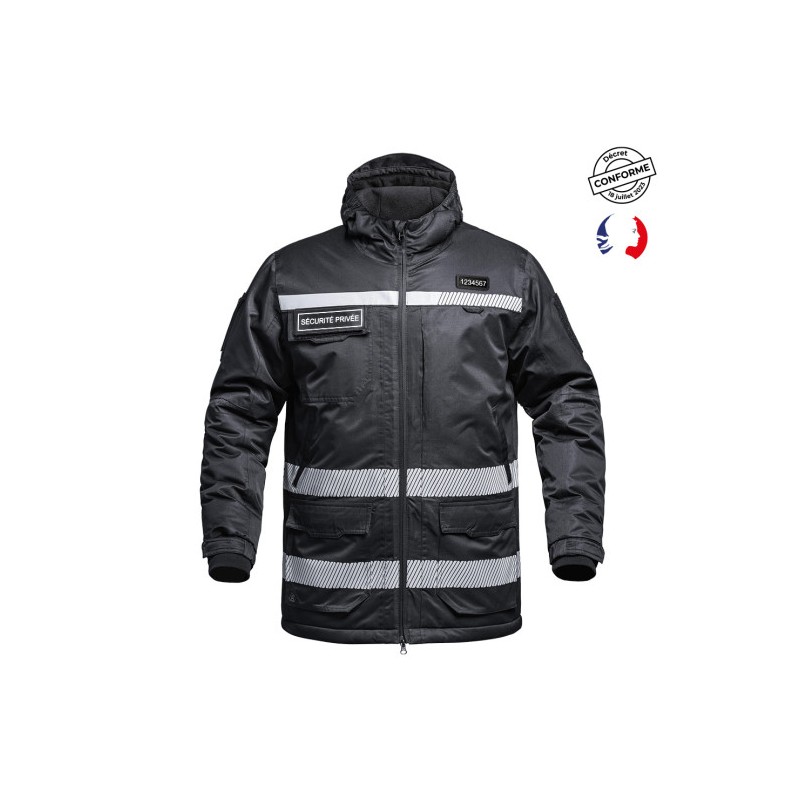 Parka Hardshell SÉCU-ONE WF 150 HV-TAPE Sécurité Privée noir