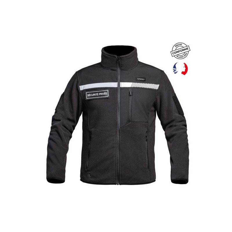 Veste Polaire SÉCU-ONE HV-TAPE Sécurité Privée noir