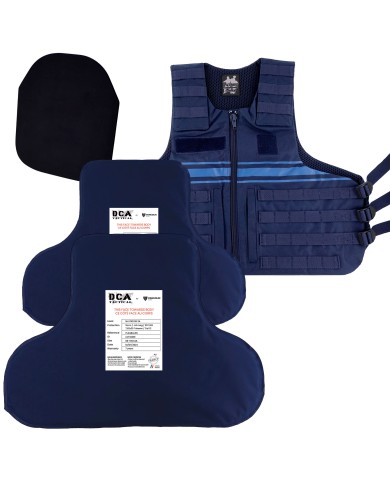 PACK INCLUANT 2 PLAQUES BALISTIQUES + PLAQUE TRAUMA + HOUSSE DE GILET PARE-BALLES POLICE MUNICIPALE