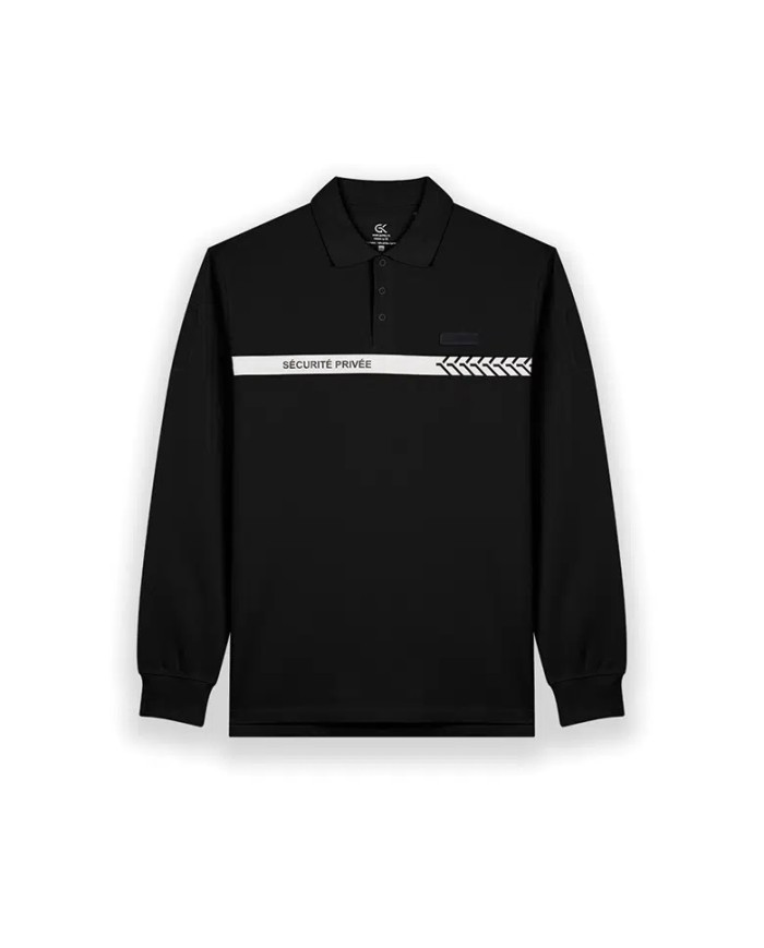 Polo manches longues sécurité privée noir– GK SAFETEK