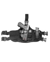 DOUBLE PORTE CHARGEUR PR GLOCK 17/19 FIXATION CEINTURE RÉGLABLE