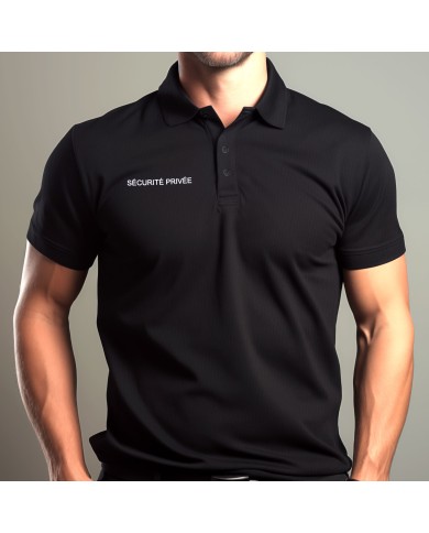 Polo noir Sécurité privée officiel Polo noir Sécurité privée officiel