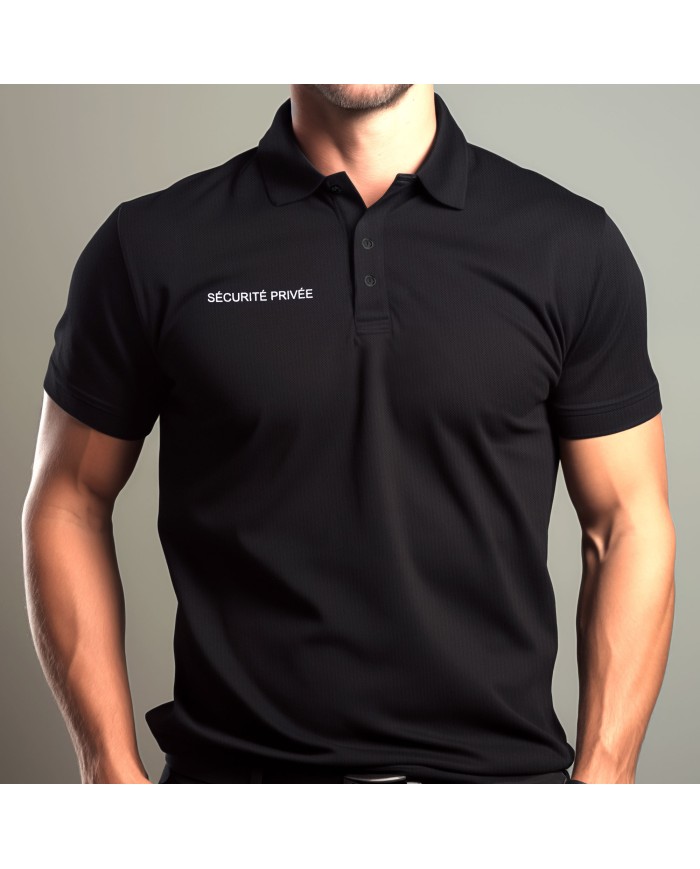 Polo noir Sécurité privée officiel