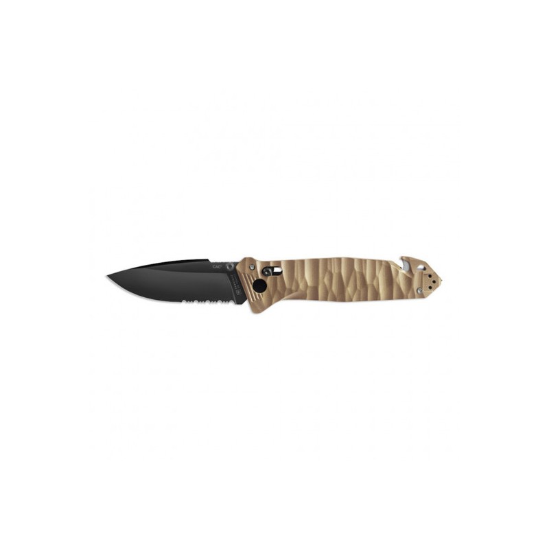 Couteau de poche Cac S200 serration PA6 Vengeur Edition tan