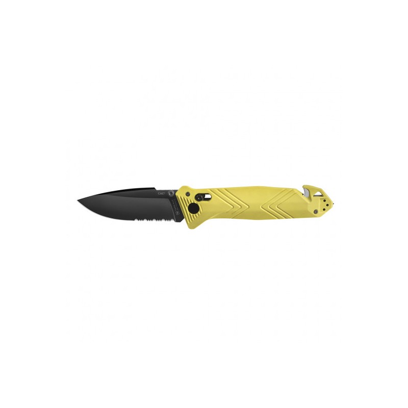 Couteau de poche Cac serration PA6 jaune