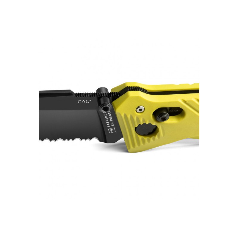 Couteau de poche Cac serration PA6 jaune
