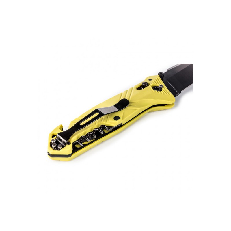 Couteau de poche Cac serration PA6 jaune