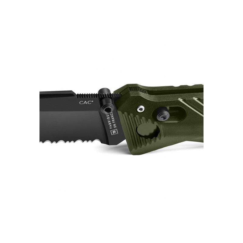 Couteau de poche Cac serration PA6 vert olive