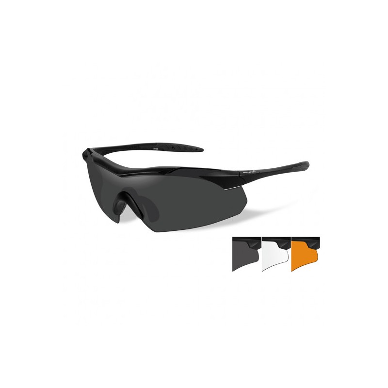 Lunettes de protection balistiques Vapor 2,5 noir écrans fumé/incolore/orange