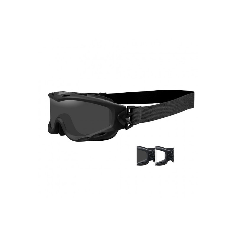 Masque de protection balistique Spear noir écrans fumé/incolore