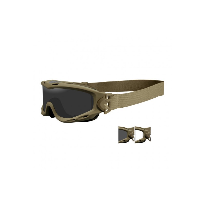 Masque de protection balistique Spear tan écrans fumé/incolore