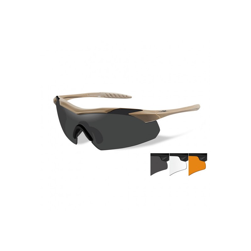 Lunettes de protection balistiques Vapor 2,5 tan écrans fumé/incolore/orange