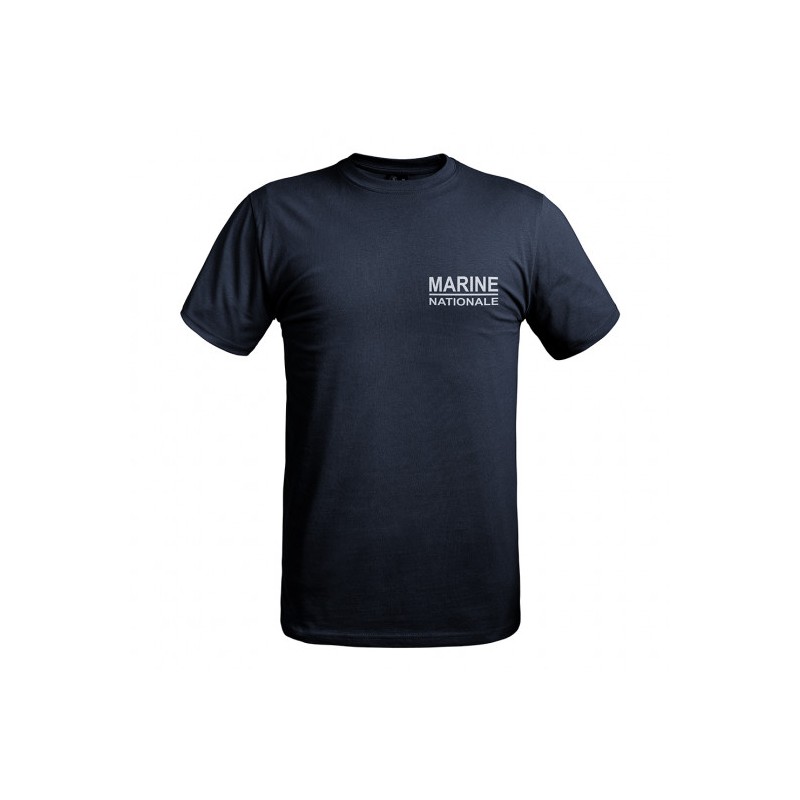 T-shirt Strong texte Marine Nationale bleu marine