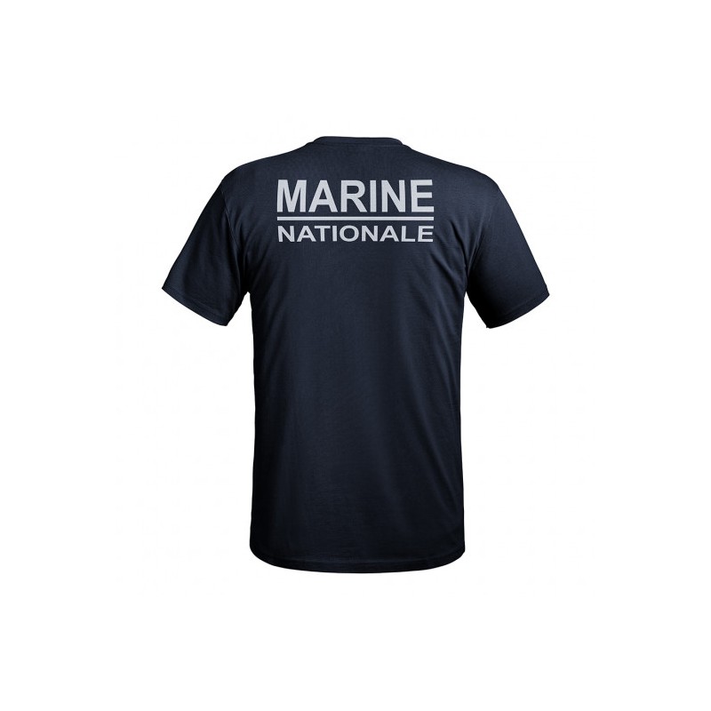 T-shirt Strong texte Marine Nationale bleu marine